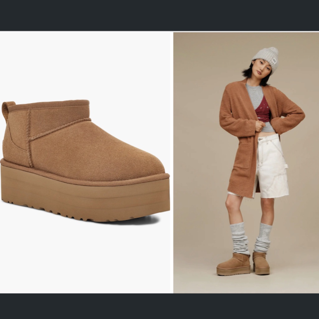 Ugg Classic Ultra Mini Platform Boot Size 9 In Chestnut - New In Box